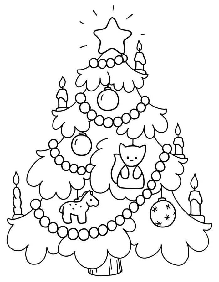 Desenho para colorir arvore de natal